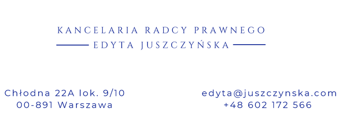 KANCELEARIA RADCY PRAWNEGO :: Edyta Juszczyńska